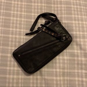 Free people black leather wristlet